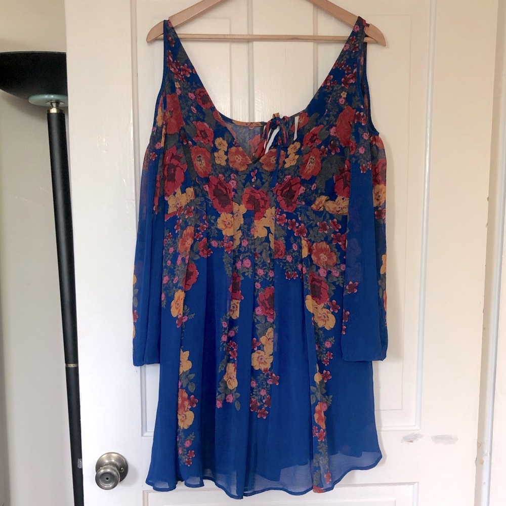 Gorgeous Blue Floral Free People Dress